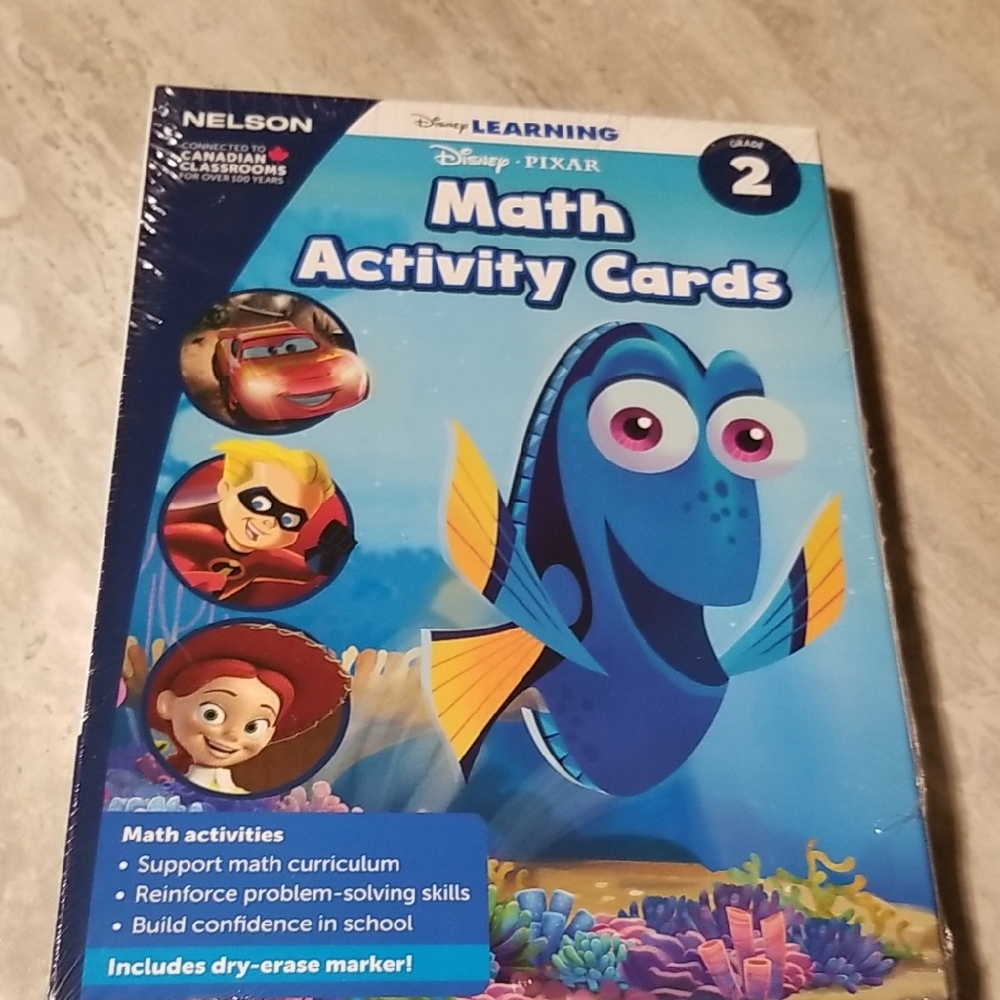 Disney Pixar Blue and Yellow Math Activity Cards